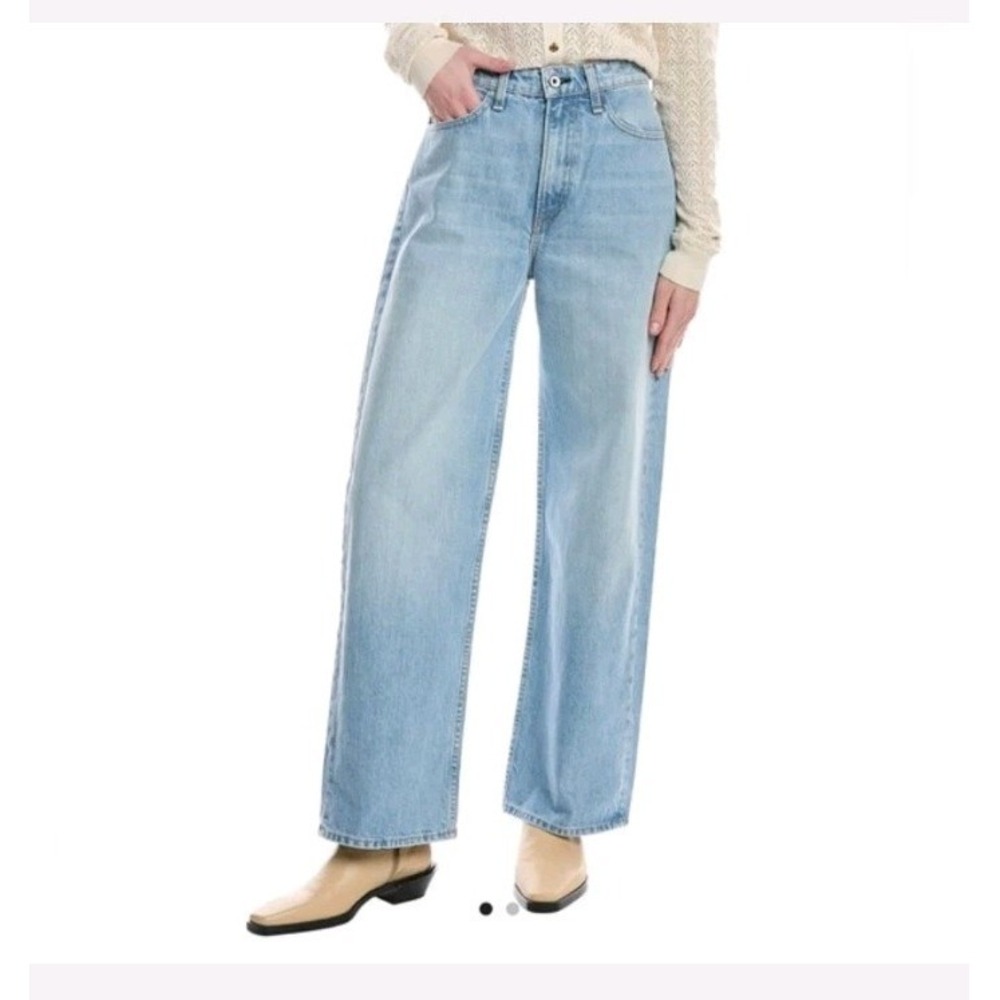 Rag & bone Lori Mid Rise Wide Leg Jeans Women's 28 Light Wash Denim - Picture 3 of 7